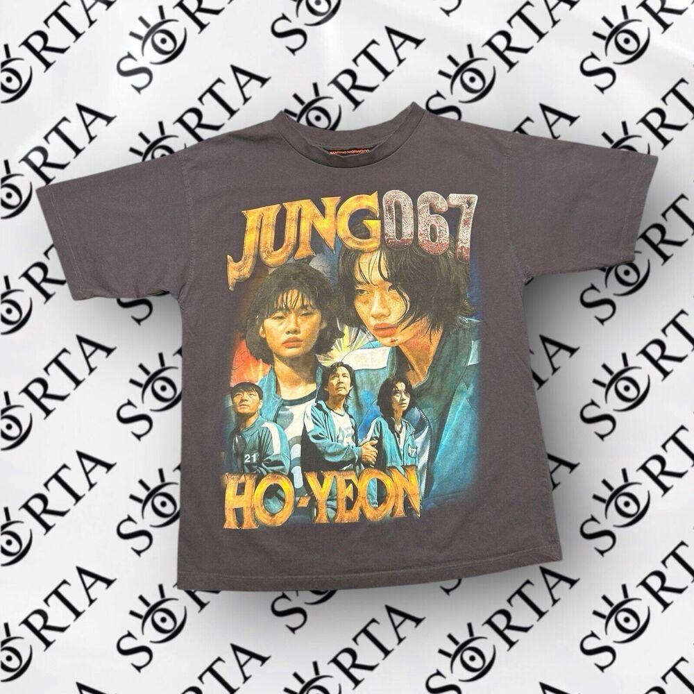 Marino Morwood Jung Ho-yeon Squid Games Short Sleeve Rap Tee Shirt Sz L Netflix